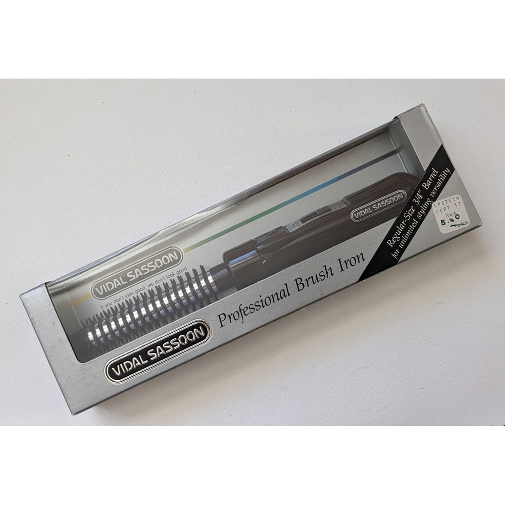 Vintage Vidal Sassoon Brush Curling Iron Brown VS-111 Soft Curls 3/4" Barrel NEW